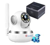 Ctronics 4G Caméra Surveillance Intérieure PTZ, Détection Humaine/Animaux/Mouvement et Suivi Auto, Vision Nocturne Couleur 20m