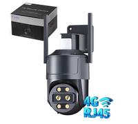 Ctronics 4G LTE Caméra de Surveillance, 2 Objectif, 4MP et Zoom Hybride 10X, Détection personnes et véhicules, Suivi Auto