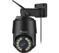 Ctronics 4K 8MP Caméra Surveillance Extérieure WiFi 2,4/5GHz, Détection Humain/Véhicule/Animal Suivi Auto, Rouge&Bleue Alarme Lumière Vision Nocturne Couleur Audio Bidirectionnel Cloud/Métal G