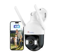 Ctronics 4K 8MP Camera Surveillance WiFi Exterieure, Métal Caméra IP Détection Humaine/Véhicule/Animal Suivi Auto, 2.4/5GHz WiFi, FTP/NVR, Vision Nocturne Couleur 4K, 256GB TF/Cloud/PC, IP66