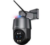 Ctronics 4K Caméra de Surveillance Extérieure - Zoom Hybride 10X, Double Objectif, Suivi Automatique, Wi-Fi 2,4/5GHz, Stockage 256Go SD/Cloud/FTP, Vision Nocturne Couleur, Détection Personnes/Véhicule