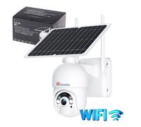 Ctronics 4MP Caméra Surveillance Batterie avec Panneau Solaire 6W PTZ Vision Nocturne Couleur 25-30M Détection Humaine PIR IP66