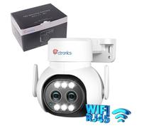 Ctronics 4MP Caméra Surveillance WiFi 2.4/5GHz, Double Objectif, Zoom Hybride 6X, Détection Humaine et suivi auto, Nocturne Couleur