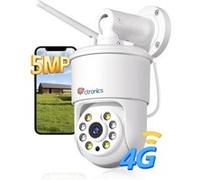 5MP Caméra Surveillance Extérieure 3G/4G LTE, Carte SIM, Détection Humain/Véhicule/Animaux, Suivi Auto, Vision Nocturne Couleur, Cloud/128GB TF,