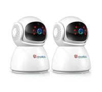 Ctronics 5MP Caméra Surveillance Intérieur Lot de 2 WiFi 2.4/5Ghz PTZ Détection Humaine Mouvement Suivi Auto Distance 20M Blanc