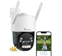 Ctronics Caméra Surveillance Extérieure 4K 10X Zoom Hybride Métal