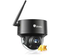 Ctronics Caméra Surveillance WiFi Extérieure 4K Dôme PTZ,64GB Card Incluida | WiFi 2.4/5GHz,Détection Humain/Véhicule/Animaux,Suivi Auto,UHD IR Vision Nocturne,FTP/Cloud/256GB TF,8 Préréglages,IP66,Metal