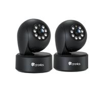 Ctronics Caméra WiFi Intérieure 2.5K 4MP, WiFi 2.4/5GHz, PC & Smartphone, PTZ 355°/120°, 8 Positions Préréglées, Suivi Intelligent, Vision Nocturne Couleur, Audio Bidirectionnel (Lot de 2)