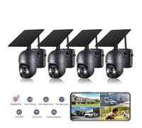 Ctronics Lot de 4 KIT CAMERA DE SURVEILLANCE Sans Fil 2K 4MP WiFi 2.4Ghz Extérieur,Vision 25M,PIR Détection Humaine,Noir