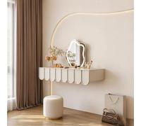 CTSSWMWY Coiffeuse Murale Suspendue en Bois, Table de Maquillage Moderne | Gain de Place, Petit Espace, Assemblé, Silencieuse, Tiroir Rangement, adapté pour Chambre(Vanity set,47.2*13.77*7.9in)