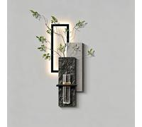 CTSSWMWY Décoration murale 3D en grès avec étagère pour vase hydroponique | Décoration murale moderne avec télécommande pour salon, entrée, foyer et bureau (A, 20 x 57 cm)