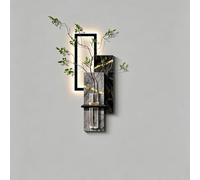 CTSSWMWY Décoration murale 3D en grès avec étagère pour vase hydroponique | Décoration murale moderne avec télécommande pour salon, entrée, foyer et bureau (C, 20 x 57 cm)