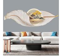 CTSSWMWY Décoration murale 3D LED Glow Sculpture, porcelaine cristal de | Ornement en forme de plume, alimenté par télécommande pour salon, chambre à coucher et foyer (A, 205 x 70 cm)