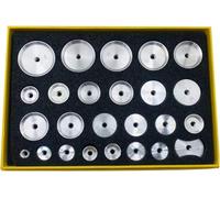 CTTQIBUIN Ensemble d'outils de Presse de Montre, 25 Matrices de Montre Rondes Plates en Aluminium, Accessoires de Machine de capsulage d'outil de réparation de Montre, for Matrices de Presse boîtier