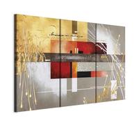 Cuadros B&D XXL - Grand Tableau Salon, Abstrait, 120x80 cm | Clous Inclus, Impression sur Toile, Tableaux, Posters et Arts Décoratifs, Panneau Mural Décoratif, Cadre en Bois, Marron