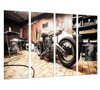 Cuadros Cámara Poster Photographique Moto Vintage, Moto Harley Davidson, Multicolore, 131 x 62 cm XXL