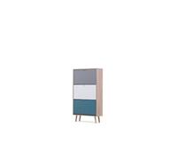 CUBA Meuble a chaussures 18 paires - Décor Chene sonoma et gris clair - L 70 x P 24 x H 127 cm