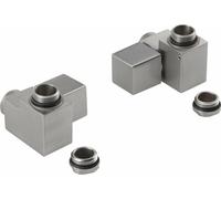 Sapho Cube Combi - Jeu de raccordement de robinets, d'angle, manuel, inox brossé CP562S