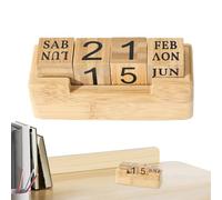Cube de calendrier en bois, blocs d'affichage de la date du mois - Bloc créatif pour bureau rétro