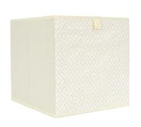 Cube de rangement 30x30x30 cm collection BRAID motif tressé blanc 27L