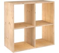 Astigarraga Étagère cubes Dinamic 2x2 (4 cases) pin massif bois brut 70,8 x 33 x 70,8 cm Beige
