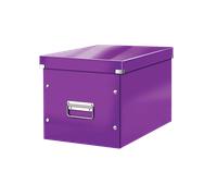 Cube de rangement en Carton avec couvercle Grand Format L - Violet