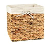 Cube de rangement en jacinthe d'eau - 32x32x32/33cm - Bois clair - 32 cm X 32 cm X 32 cm - CALICOSY
