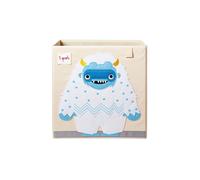 3 Sprouts Cube de rangement Yéti – Tissu pour jouets et accessoires – Blanc