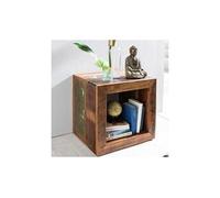 Cube de rangement45x45x45cm en manguier recyclé multicolore