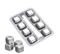 Cube en métal inoxydable, pierre de refroidissement à whisky de qualité supérieure, bloc de 2,6 x 2,6 cm avec bords arrondis, refroidisseur de boisson de qualité alimentaire, outil de boisson avec