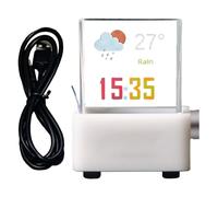 Cube Holographique WiFi | Horloge Hologramme 3D avec Affichage Dynamique, Station météo LED, Horloge numérique élégante, Gadget High-Tech pour Bureau, Salon et Chambre