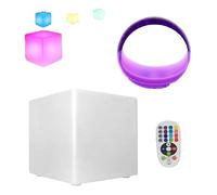 Cube lumineux Tabouret Cube de siège 16 RGB LED Couleurs de lumière réglables Siège 30*30*30cm Changeant de Veilleuse Lumière Décorative pour Maison Fête Piscine solaire éclairage de jardin et teras