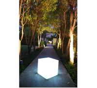 Cube lumineux tabouret filaire pour extérieur LED - LUMISKY - Carry W40 - Blanc - 10W - Hauteur 40cm