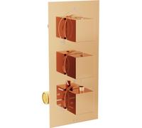 Cube mitigeur thermostatique douche/baignoire 3 sorties or rose (77503-60)