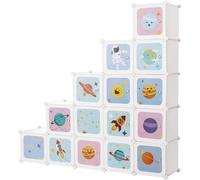 Cube Reksysteem Armoire de rangement pour enfants - Armoire avec portes - Étagère à chaussures en plastique - Étagères sans boulons - Jouet à chaussures multifonctionnel 153x31x153cm Blanc LPC902W