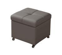 Cube rembourré Gris Clair Ottoman avec Flip Top Rangement & Wheels, Petit Banc de Chaussures pour entrée, Chambre à Coucher, vanité, Salon, Repose-Pieds de siège, Selon Moderne décor Accent Stool