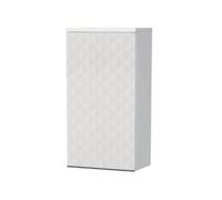 Cube Way 32,5x63x20 cm armoire de salle de bain suspendue basse avec décor pyramidal 3D, blanc mat (CUBE3DH321DPBP)