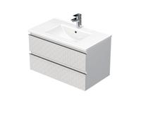 Cube Way 80x47,5x46 cm set meuble de salle de bain mural + lavabo 81x46 cm en céramique, blanc (CUBE3D802ZBMOD)