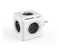 CubeNest PowerCube Multiprise Originale | Cube de Prises à 5 Prises au Design Compact | Design Red Dot, sécurité Enfant, ABS Robuste | 16A/250V, Gris (Pays : FR/SK/PL/BE/CZ)