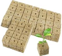 Cubes de laine de roche 4 x 4 x 4 cm - Lot de 42 pièces - Tapis de culture hydroponique - Cubes de laine de roche sans terre - Pour boutures et multiplication des plantes.