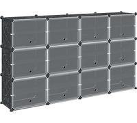 Cubes de rangement 12 pcs avec portes noir PP