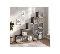 Cubes de rangement 15 pcs avec portes Noir PP