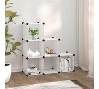 vidaXL 6× Cubes de Rangement Étagère Escalier de Bureau Armoire de Dortoir Organisateur de Rangement Panneaux Empilables Intérieur Transparent PP