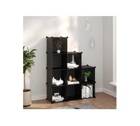 Cubes de rangement 9 pcs Noir PP