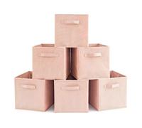 Cubes de rangement pliants - PZCC - 25x25x25 cm - Non tissé durable - Lot de 4 - Rose