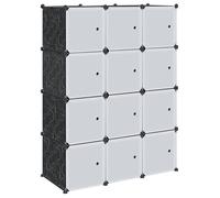 Cubes de rangement polyvalents - vidaXL - 12 pièces - 109,5x46,5x143 cm - Noir et Blanc - Polypropylène