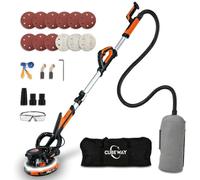 CUBEWAY Ponceuse Girafe 750W avec Aspiration Automatique, Ponceuse Murale Électrique 7 Vitesses 900-1800rpm, Machine Ponçage Mur Pliable avec LED, Ponceuse à Manche Télescopique 186cm