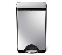 DELUXE Poubelle de cuisine rectangulaire 38L INOX