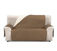 CUBRE SOFA BICOLOR REVERSIBLE RUBI 3 PLAZAS BEIGE/CHOCOLATE