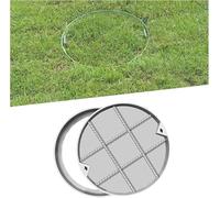 CucCe Couvercle de regard invisible Couvercle de regard invisible en acier inoxydable, couvercle fosse septique rond encastré avec base, bassin d'eaux usées commercial(60*60cm/23.6*23.6in)